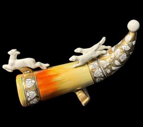 Soviet Porcelain Hunting Horn Statue