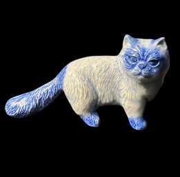 Blue Delft Cat Figurine
