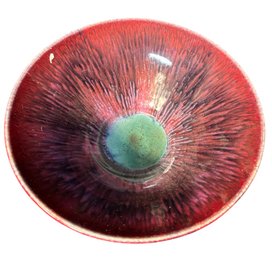 Signed Drip Glazed Studio Pottery Bowl