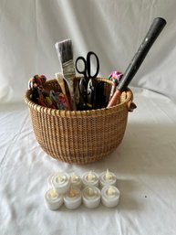 Nantucket Style Basket Filled With Tools