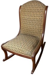Sold Wooden Upholstered Floral Design Rocking Chair (dr)