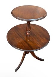 English Regency Style Clawfoot Two Tier Butler Table (LR)