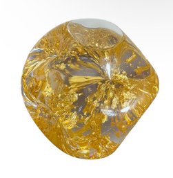 Goldenflow Studio 23k Gold Flake Glass Globe Sculpture (LR)