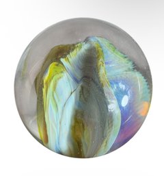 Beautiful Signed Art Glass Paperweight (LR)