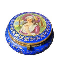 Cobalt Gilded Porcelain Mirrored Trinket Box