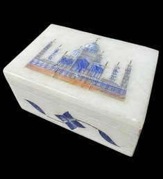 Taj Majal White Marble Trinket Box