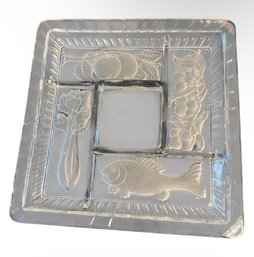 1940s Duncan Miller Embossed Glass Platter (DR)