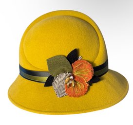Makowsky Millinery Memphis Yellow Ladies Hat (DR)