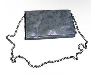 Metallic & Silver Tone Crossbody Clutch Purse (DR)