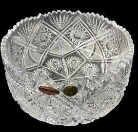 Czech Hand Cut Lead Crystal Large Bowl