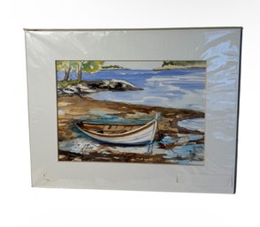 Paula Beaulieu (1947-2014) Boat Ashore Original Signed Watercolor (DR)