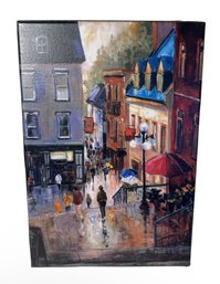 Ginette Racette Petit Champlain Quebec Canada Original Painting (DR)