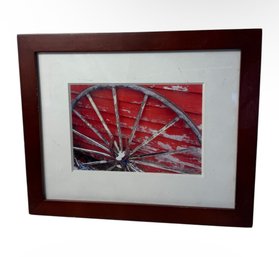 Janice Koskey Winter Wagon Wheel Framed Art Photography Print (DR)