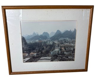 Aerial View Of Guilin City & Hills China Framed Photography (LR)