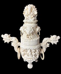 Chinese Carved Resin Dragon Incense Burner