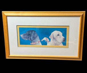 Goose Dog Humorous Framed Art Print