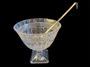 Glass Punch Bowl & Stainless Steel Ladle (RR)