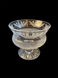 Crystal Bowl With Thistle Etching (RR)