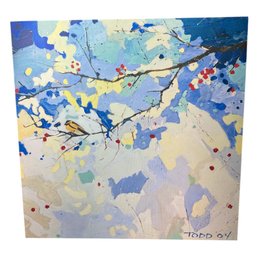 Todd Clark Bird On A Branch Large Abstract Wall Art Print