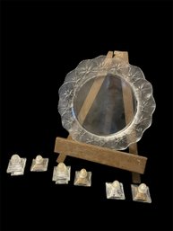 Lalique Frosted Plate & Salt And Pepper Shakers (RR)