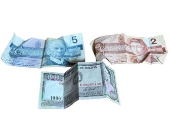 Canadian & Bolivian Paper Money (BR4)