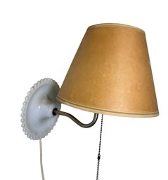 Milk Glass & Metal Hanging Wall Lamp (BR4)