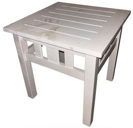 White Wooden End Table (G)
