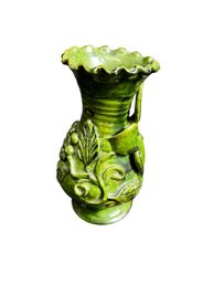 Green Glazed Ceramic Flower Vase