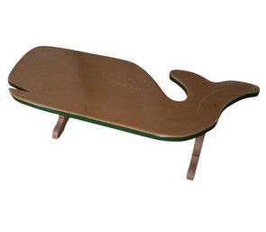 Nautical Whale Shaped Solid Wooden Coffee Table (BR3)