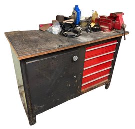 Solid Metal Garage Workbench With Tools & Contents! (G)