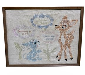 1970s Forrest Animal Framed Embroidery (BR5)