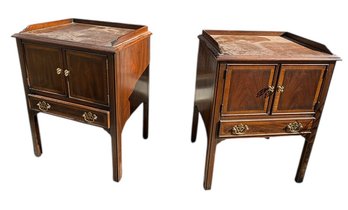 18th Century Classics By Drexel Solid Wooden Nightstands Pair (k)