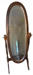 Wooden Oval Cheval Mirror (BR5)