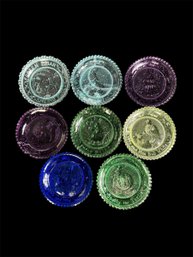 Pressed Glass Cup Plates 8pc