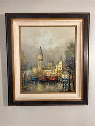 Galetto Big Ben Original Oil On Canvas Painting