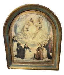 Italian Gilded Framed Coronation Of The Virgin Wall Art