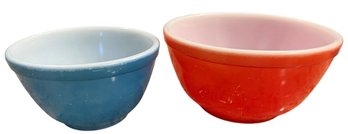 Pyrex Primary Colors Nesting Bowl Pair Red & Blue (K)