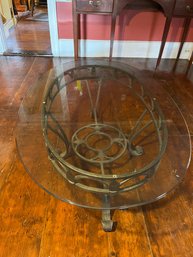 Glass And Cast Iron Coffee Table