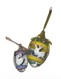 Painted Glass Easter Egg Ornaments (H)