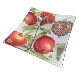 Michel Design Works Pomegranate Glass Dish & Underplate (DR)