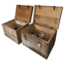 1960s Large Wooden Traveling Cargo Crate Pair (B)