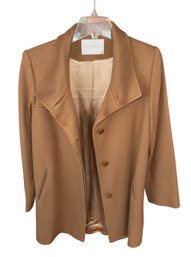 Fleurette Italian Wool Brown Button Up Trench Coat (H)