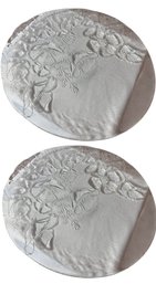 Embossed Floral Serving Plate Pair (DR)