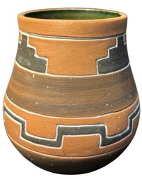 Mexico Folk Art Pottery Vase