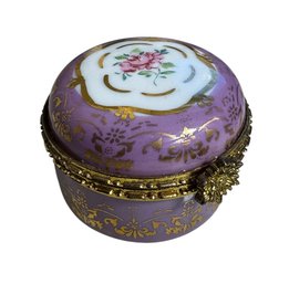 Purple Gilded Floral Trinket Box (K)