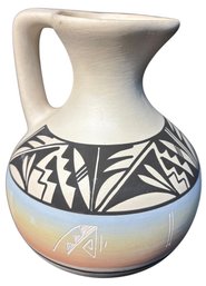 Signed Navajo Mesa Verde Pottery Pitcher