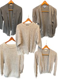 Womens Sweaters Grey 5pc Cashmere, Wool Etc