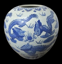 Chinese Dragon Blue & White Vase