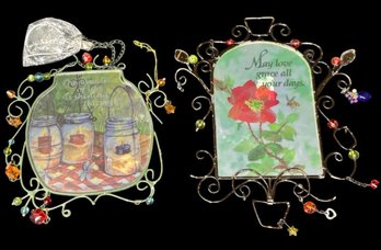 Decorative Glass & Metal Hanging Sun Catchers 2pc