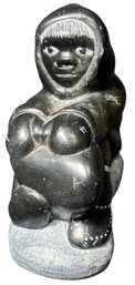 Signed Inuit Canadian Soapstone Eskimo Sculpture